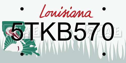 5TKB570 Louisiana License Plate
