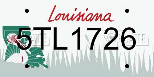 5TL1726 Louisiana License Plate