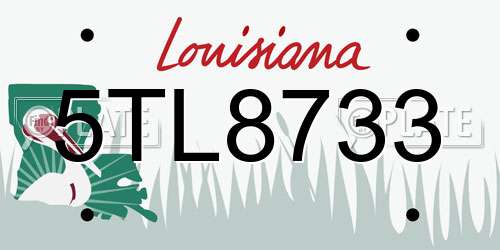 5TL8733 Louisiana License Plate