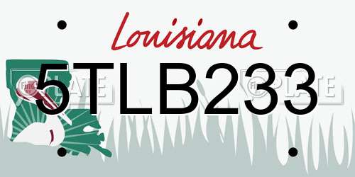 5TLB233 Louisiana License Plate