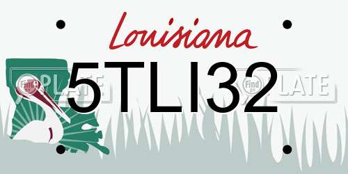 5TLI32 Louisiana License Plate