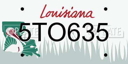 5TO635 Louisiana License Plate
