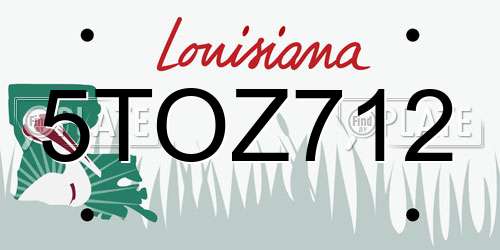 5TOZ712 Louisiana License Plate