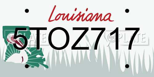 5TOZ717 Louisiana License Plate