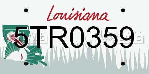 5TR0359 Louisiana License Plate