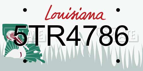 5TR4786 Louisiana License Plate