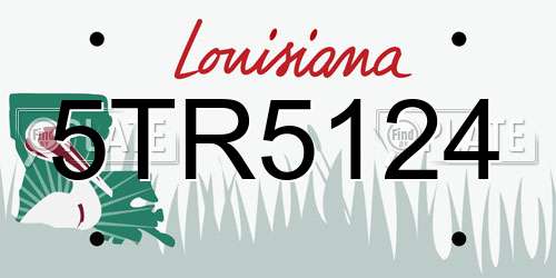 5TR5124 Louisiana License Plate
