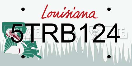 5TRB124 Louisiana License Plate