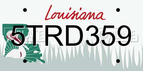 5TRD359 Louisiana License Plate