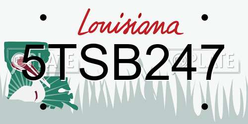5TSB247 Louisiana License Plate