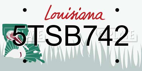 5TSB742 Louisiana License Plate