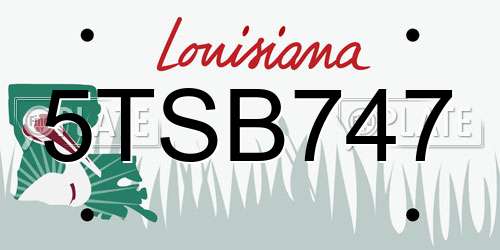 5TSB747 Louisiana License Plate