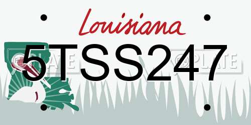 5TSS247 Louisiana License Plate