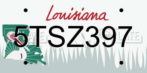 5TSZ397 Louisiana License Plate