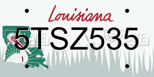 5TSZ535 Louisiana License Plate