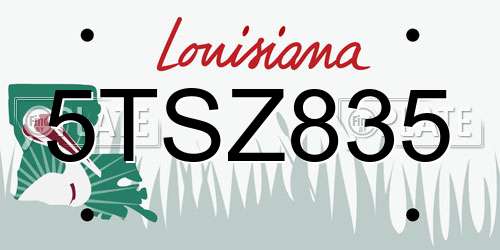 5TSZ835 Louisiana License Plate