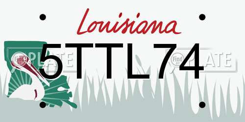 5TTL74 Louisiana License Plate