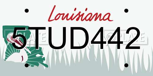 5TUD442 Louisiana License Plate