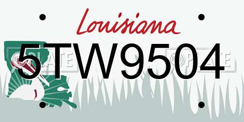 5TW9504 Louisiana License Plate