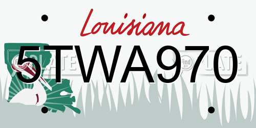 5TWA970 Louisiana License Plate