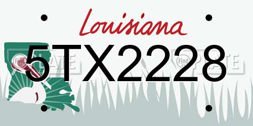 5TX2228 Louisiana License Plate