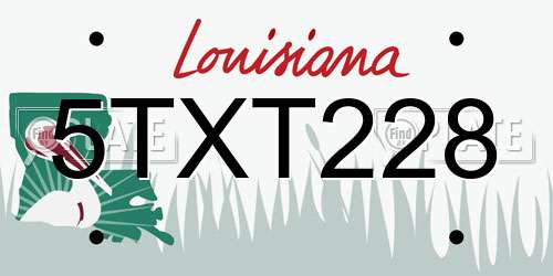 5TXT228 Louisiana License Plate