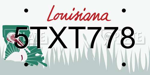 5TXT778 Louisiana License Plate