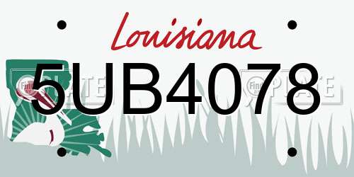 5UB4078 Louisiana License Plate