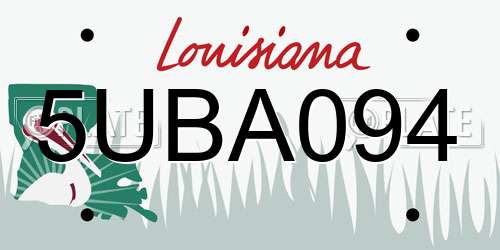 5UBA094 Louisiana License Plate