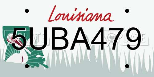 5UBA479 Louisiana License Plate
