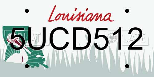 5UCD512 Louisiana License Plate