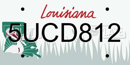 5UCD812 Louisiana License Plate