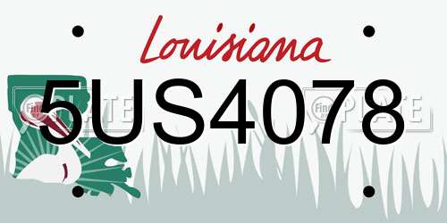 5US4078 Louisiana License Plate