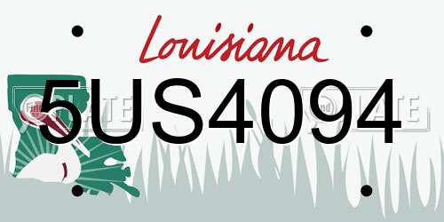 5US4094 Louisiana License Plate