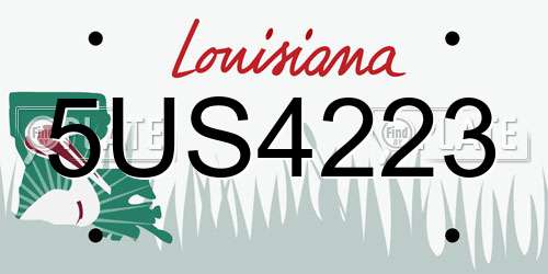 5US4223 Louisiana License Plate