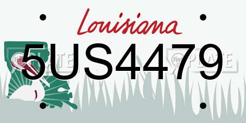 5US4479 Louisiana License Plate