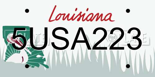 5USA223 Louisiana License Plate