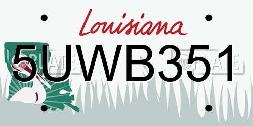 5UWB351 Louisiana License Plate