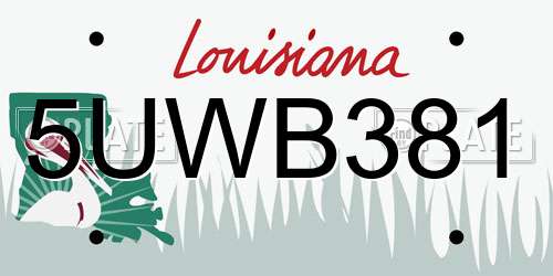5UWB381 Louisiana License Plate