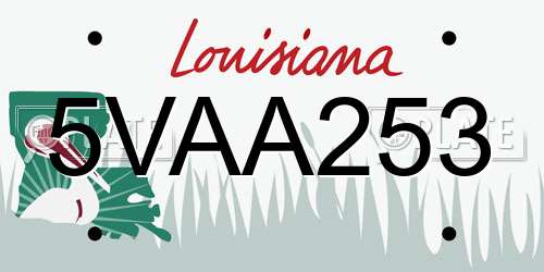 5VAA253 Louisiana License Plate