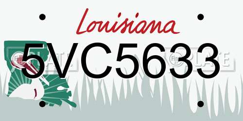 5VC5633 Louisiana License Plate