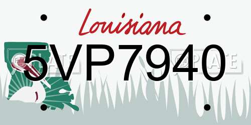 5VP7940 Louisiana License Plate