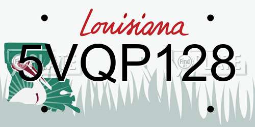 5VQP128 Louisiana License Plate