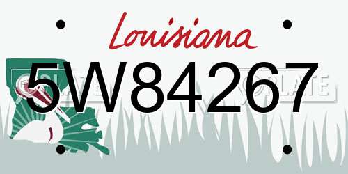 5W84267 Louisiana License Plate