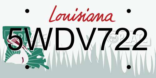 5WDV722 Louisiana License Plate
