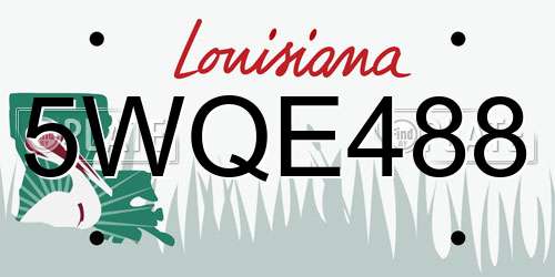 5WQE488 Louisiana License Plate