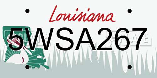 5WSA267 Louisiana License Plate