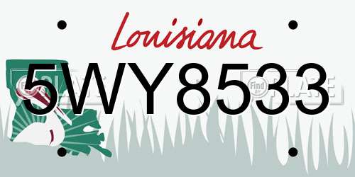 5WY8533 Louisiana License Plate