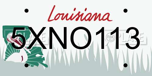 5XNO113 Louisiana License Plate