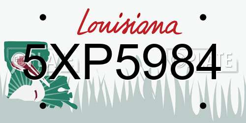 5XP5984 Louisiana License Plate